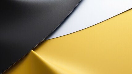 Background of three colors modern design, black, white and yellow. 3D illustration of exuberant....