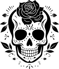 Rose Sugar Skull - obrazy, fototapety, plakaty