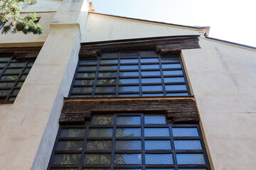 Details from exterior of old synagogue in jewish distinct, Toledo, Spain