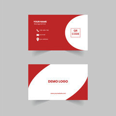 Red vector modern abstract clean and simple business card template, Stylish  design and visiting card, Creative and professional business card design
