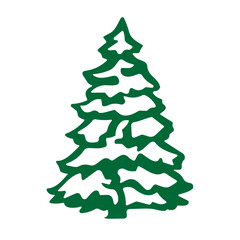snow tree vector set decoration