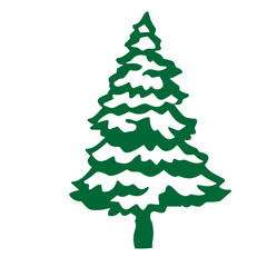 snow tree vector set decoration