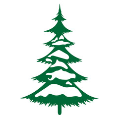 snow tree vector set decoration