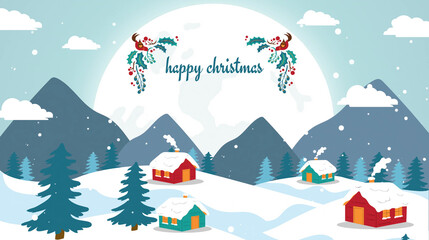 winter landscape with houses