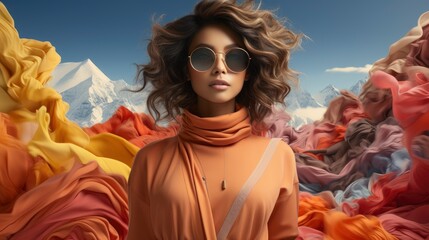 Stylish Woman Posing Winter Autumn Fashion, Ultra Bright Colors, Background Images , Hd Wallpapers