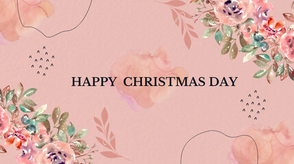 background with flowers and  marry christmis  wishes