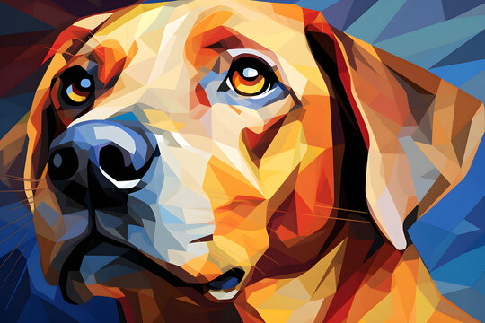 abstract segmented art background of a dog