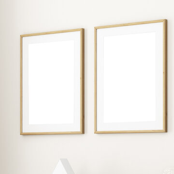 Two wood frame mockup  A4