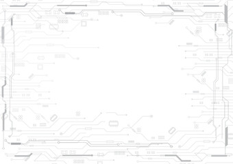 Abstract Technology Circuit board background. Grey white Abstract technology background. Digital technology with plexus background and space for your text	
