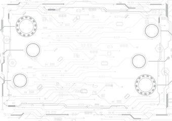 Abstract Technology Circuit board background. Grey white Abstract technology background. Digital technology with plexus background and space for your text	