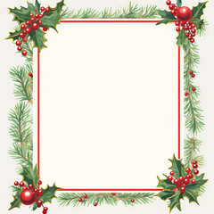 Merry Christmas sign banner frame with empty space and festive decoration