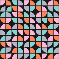 Seamless pattern with colorful geometric shapes