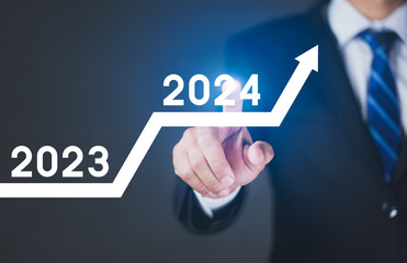 Business development and growth 2024 concept. Businessman plan future growth of the corporate