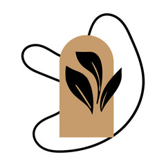 multiple aesthetic blob with leave and dashline shape 