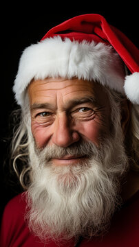 Portrait of a Jolly Santa Claus with a Genuine Smile

