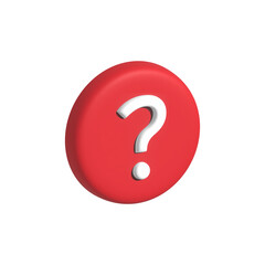 The question sign button isolated red color