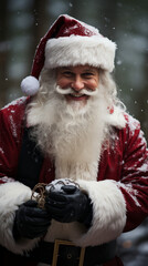 Portrait of a Majestic Santa Claus in Traditional Costume