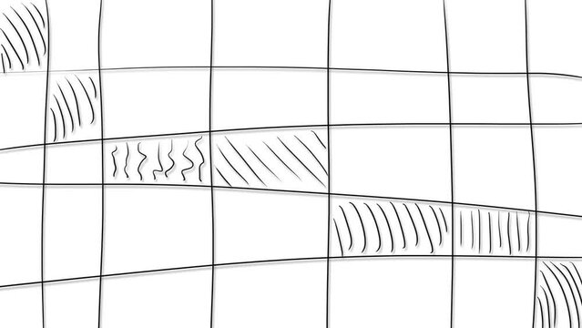 Hatched areas flash inside large cells.