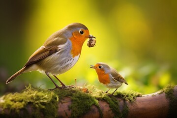 Parental Care Robin Feeding Offspring