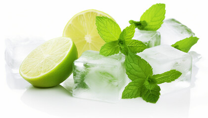 lime and mint ice cubes