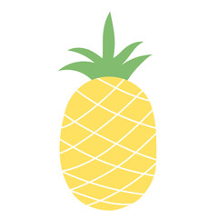 Pineapple icon.Tropical fruit symbol isolated on white background.Hand draw doodle ananas graphic vector illustration. - obrazy, fototapety, plakaty