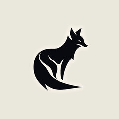 illustration of minimalist outline of a fox - obrazy, fototapety, plakaty