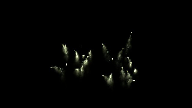 animation of luminous fireflies in the night, leaving trails of light, luminescent moths
