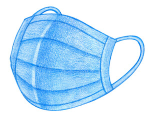 Surgical mask pencil drawing