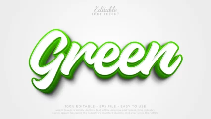 Fotobehang Green editable text effect. Text mockup for food and beverage branding © Cahyart Studio