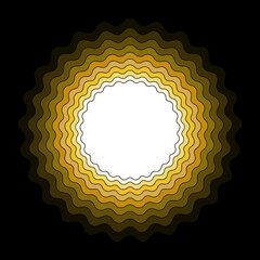 abstract layered yellow and brown gradient wavy circle shape transparent background with copy space. papercut style template design. Modern curve pattern trendy color.