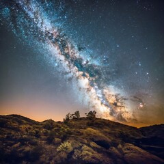 A picture of the night sky full of stars and galaxies.
