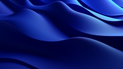 Opulent 3D Wavy Textured Background with Geometric Surface in Royal Blue Hues.
