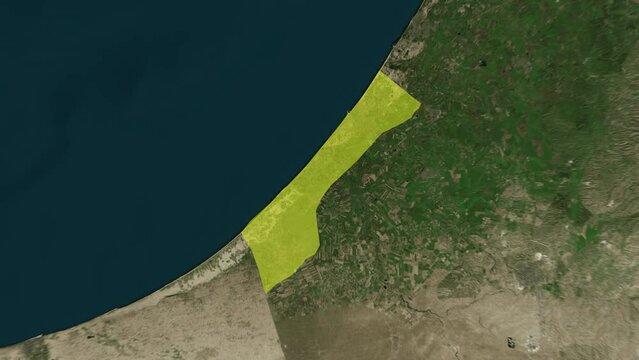 Zoom in to the map of Gaza with text, textless