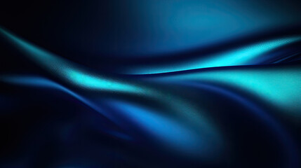 Fototapeta premium Abstract dark background. Silk satin fabric. Navy blue green, Elegant background with space for design. Soft wavy folds. Abstract Background with 3D Wave Bright blue , Christmas, birthday, anniversary