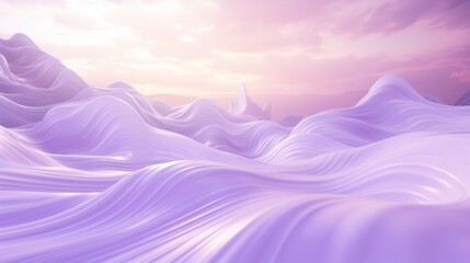 Luminous Lavender Bliss on 3D Wavy Textured Background. Different Light Colors.