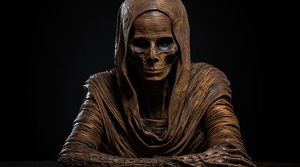 Ancient Egyptian mummy spooky sculpture.