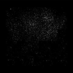 Dust texture isolated on a black background. Vector illustration of a littered background. The backdrop of wear and tear