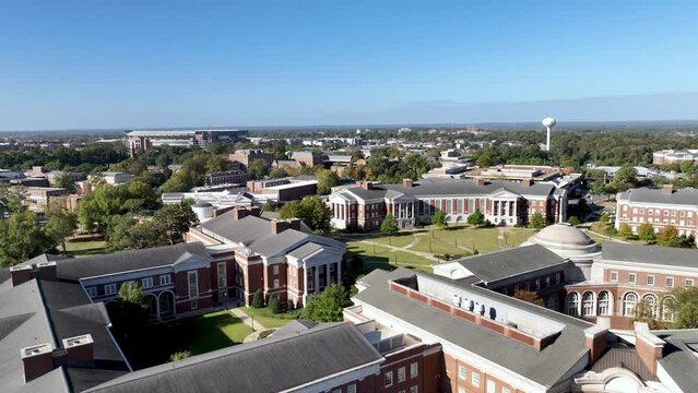 University of Alabama Campus in Tuscaloosa Alabama Aerial Push In