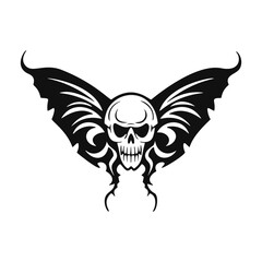 Fototapeta premium Abstract Butterfly Skull Silhouette