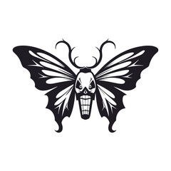 Butterfly Skull Silhouette