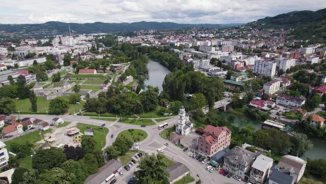 Banja Luka's little orthodox church by vrbas river, Bosnia and Herzegovina