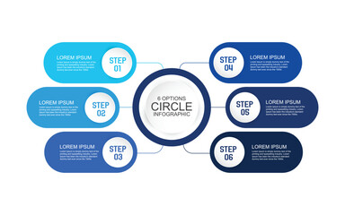 6 options Timeline infographics design vector and business
