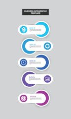 Business data visualization. Process chart. Abstract elements of graph, diagram with 5 steps