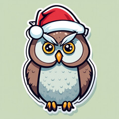 Weihnachten mit Tieren, Sticker, generated image
