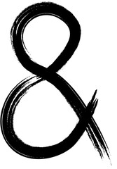ampersand sign & written by hand with a brush stroke
