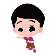 cut pose of a small child playing small