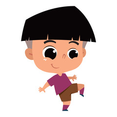 cut pose of a small child playing person