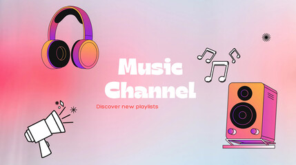 background with headphones