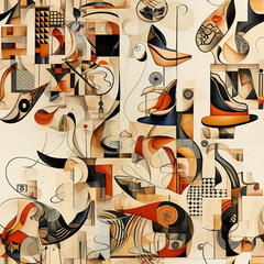 Surreal abstract repeat pattern