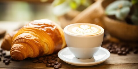 Highlights a Latte art coffee menu for breakfast in a cozy coffee shop